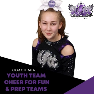 Mia - Coach for Youth team, Cheer for Fun & Prep teams